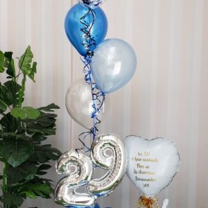 Confetados 12″ Personalizado + 3 globos 10″ + 2 Números + Pesita GH19